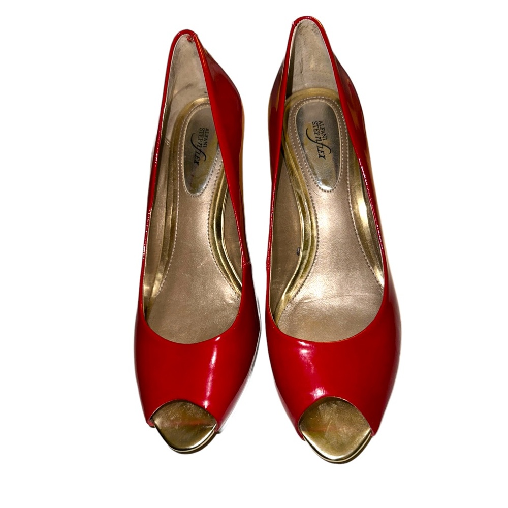 Alfani Red Step N Flex Peep Toe Heel Size 7 - Picture 7 of 7